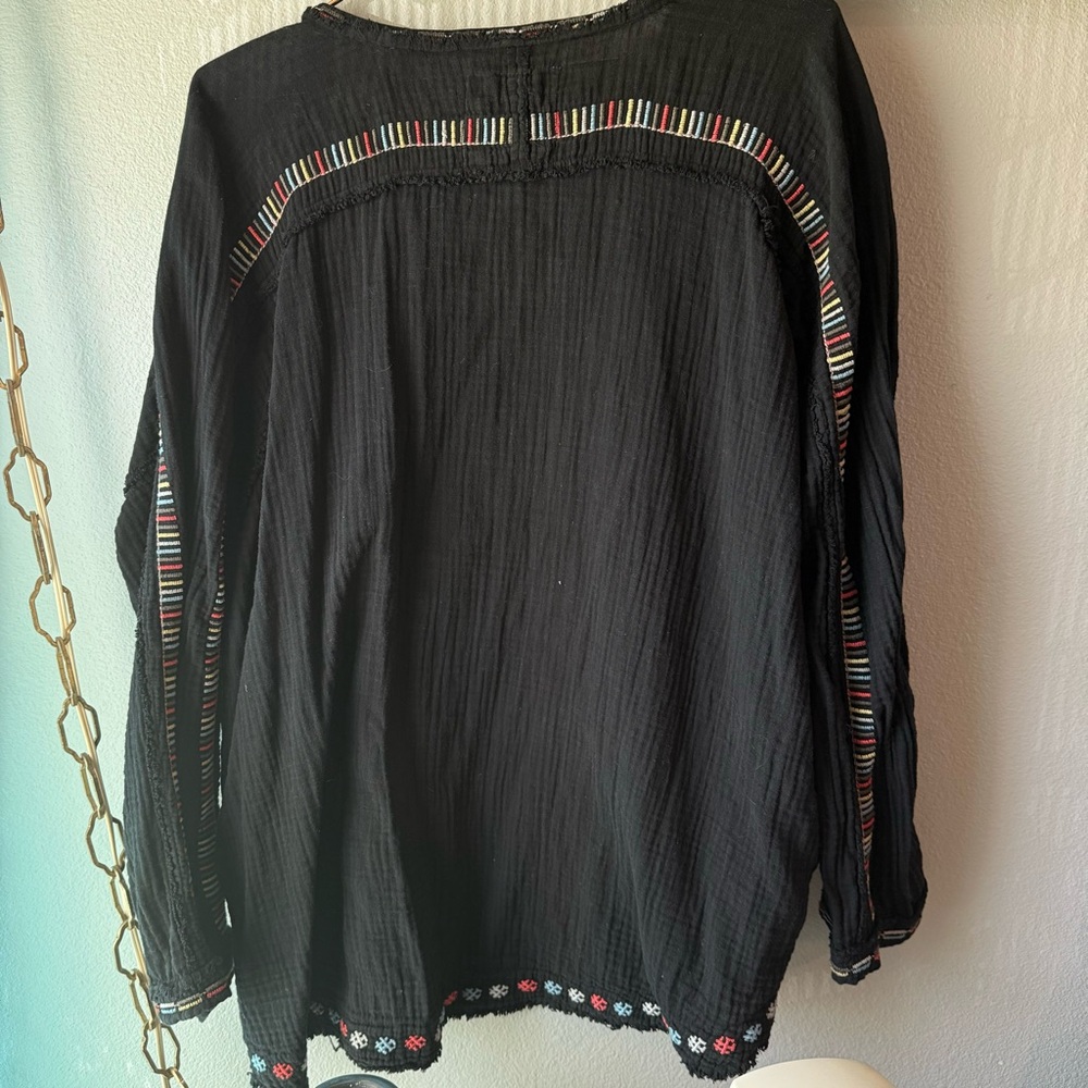 Pete & Greta Johnny Was Blouse with Pockets Southwest Embroidery - Picture 2 of 6